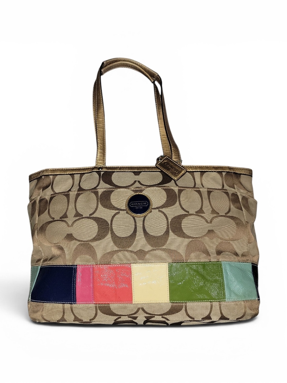 Coach Legacy Signature Stripe Diaper Travel Bag or a Multifunction Tote F15587